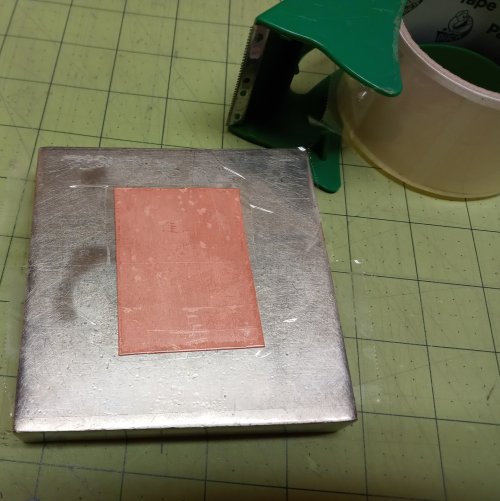 Judy Larson's No Rolling Mill- No Problem - , Metalwork, Stamping, Stamps, Design, Use packing tape to adhere it to the bench block so it will not move.